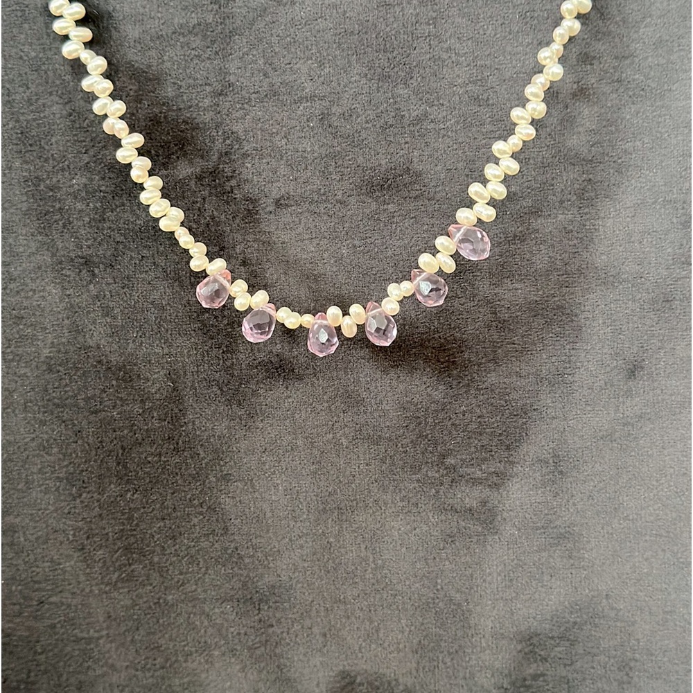 Fresh water Pearl and Amethyst necklace